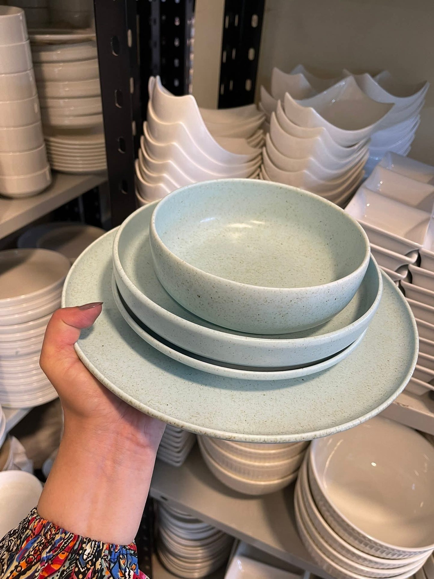 Baby blue- porcelain dinner set