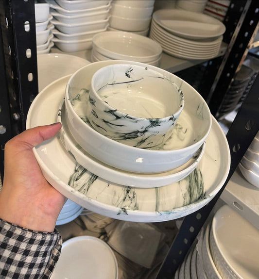 Green marbel - porcelain dinner set